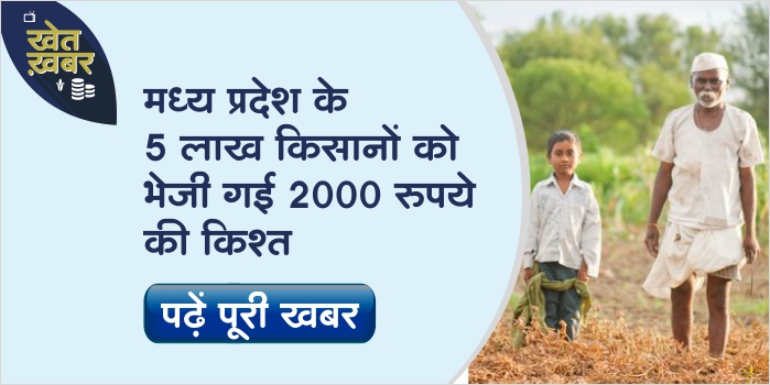 2000 rupees given in bank accounts of 5 lakh farmers of Madhya Pradesh